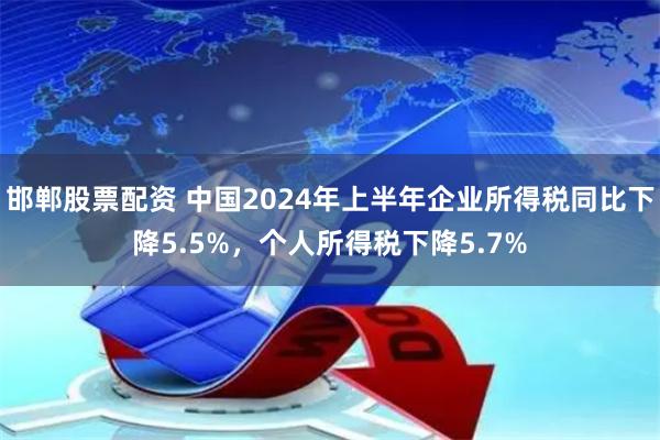 邯郸股票配资 中国2024年上半年企业所得税同比下降5.5%，个人所得税下降5.7%