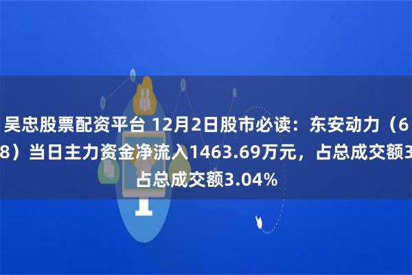 吴忠股票配资平台 12月2日股市必读：东安动力（600178）当日主力资金净流入1463.69万元，占总成交额3.04%