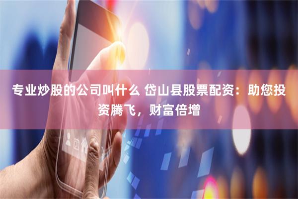 专业炒股的公司叫什么 岱山县股票配资：助您投资腾飞，财富倍增